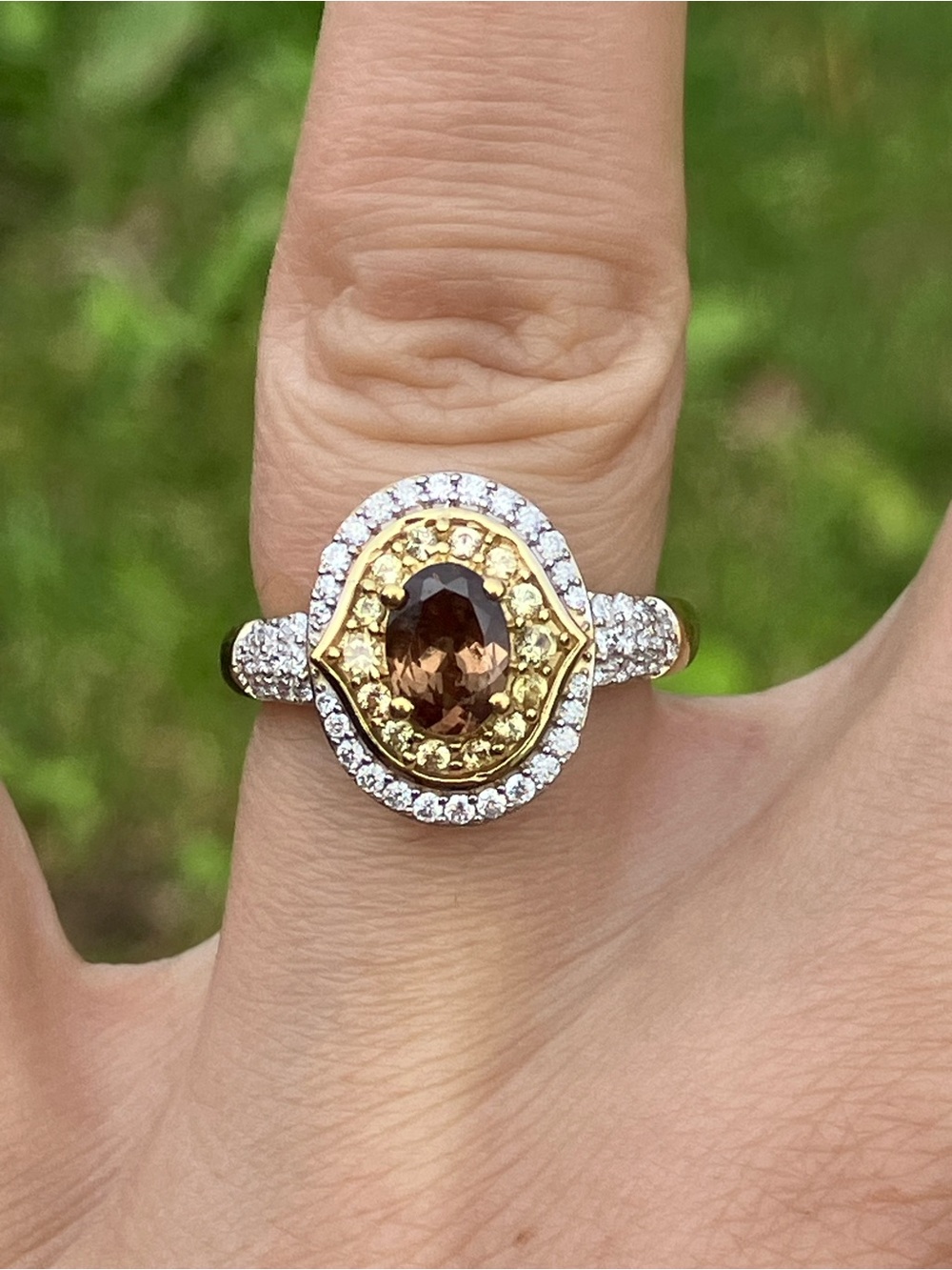 Color Changing Garnet Yellow Sapphire Ring Size 6